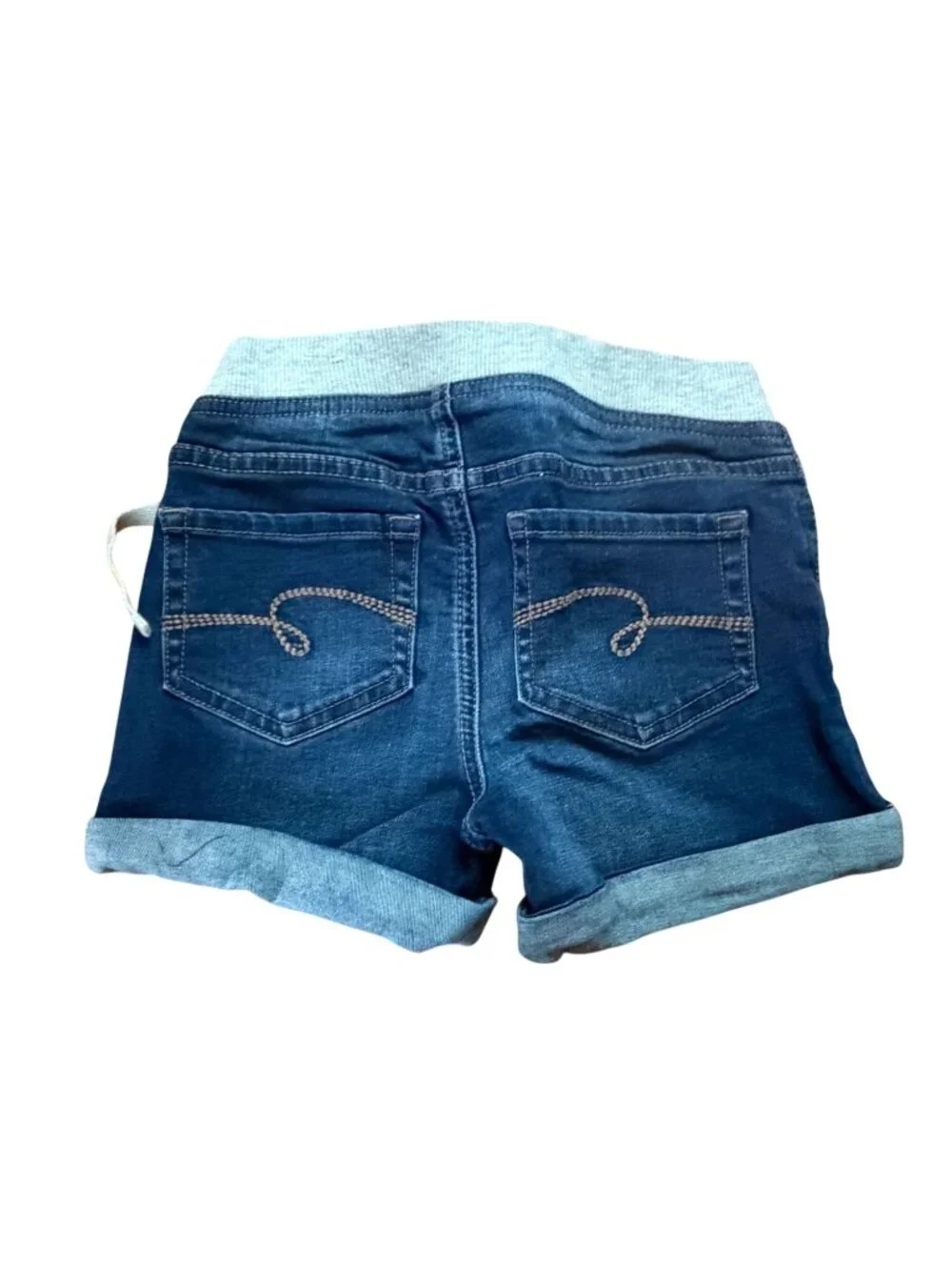 Justice Girl's Denim Shorts W/ Knit Waistband- Pull-On Styling-12 Slim-GUC